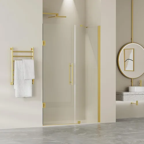 Miniatura 14 de Findepot Puerta de ducha pivotante de vidrio de 38-42" x 71" con vidrio transparente de 1/4" (6mm), puerta de ducha pivotante con acabado de níquel