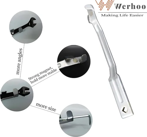 Miniatura 4 de Werhoo Barra de herramientas extensora de llave con imán - Extensión de llave con orificio de 1/2 pulgada, para mecánicos, comerciantes de garaje