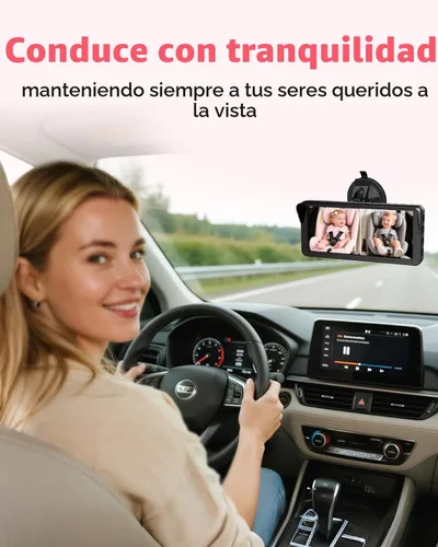 Miniatura 4 de Rohent Cámara dual para automóvil de bebé para 2 niños: pantalla dividida HD de 6.9 pulgadas con brillo automático Cámara de asiento trasero