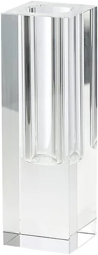 Serene Spaces Living Jarrón cuadrado pequeño y moderno de cristal, florero decorativo para centros de mesa de boda, eventos, fiestas, detalles de