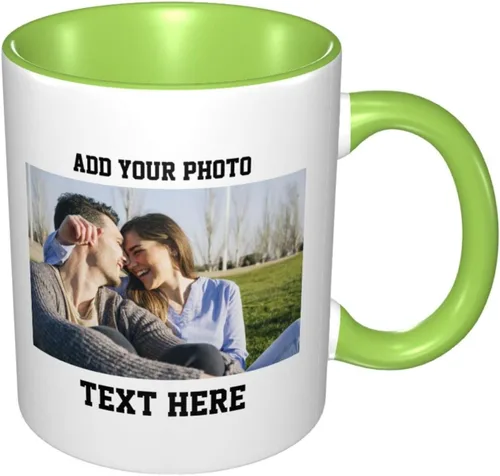 Miniatura 10 de Tazas de café con foto personalizada, taza personalizada con texto fotográfico, haz tu propia taza, taza de café con acento de cerámica, taza Negro