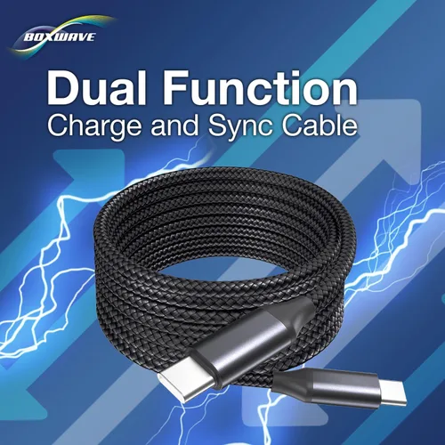 Miniatura 7 de BoxWave Cable compatible con Elgato Stream Deck - Cable PD DirectSync (10 pies) - USB-C a USB-C (100 W), cable largo de aleación de nailon trenzado