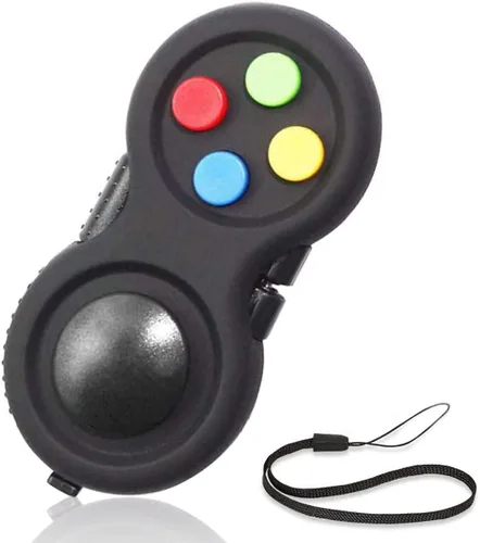 Mini Fidget botón controlador pad juguetes para niños adultos con ansiedad y autismo (negro y mezcla)
