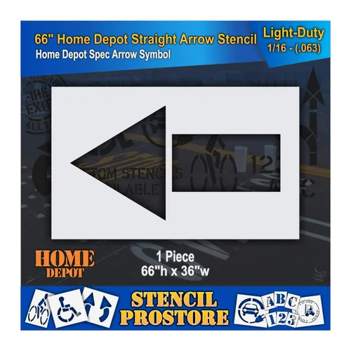 Home Depot - Plantillas de flecha recta de 66 pulgadas - 66 pulgadas x 36 pulgadas x 1/16 pulgadas (63 mil) - Servicio ligero
