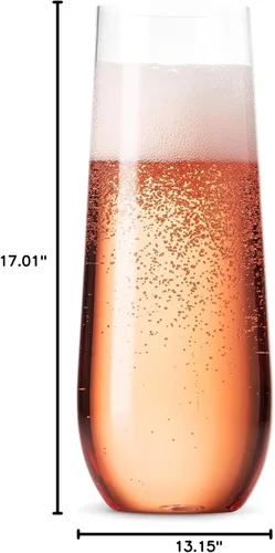 Miniatura 8 de Munfix Paquete de 48 copas de champán de plástico sin pie desechables de 9 onzas, vasos de champán transparentes, irrompibles, reciclables y sin BPA