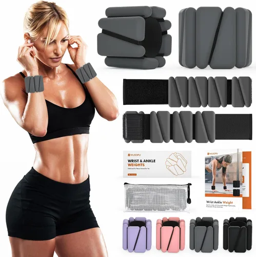 Miniatura 13 de Pesas de muñeca, pesas de tobillo para mujeres y hombres, pulsera ajustable con peso para muñeca para entrenamiento de gimnasio en casa, correr
