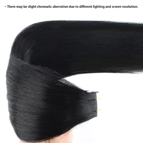 Miniatura 4 de ABH AMAZINGBEAUTY HAIR Extensiones de cinta de cabello humano Remy real, Remi, extensiones de cabello negro con pegamento en trama de piel