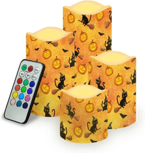 Miniatura 16 de Jeiento American Flag Flameless Candles 4 Pack 4th of July Home Decoration Flower American Flag LED Candles Battery Operated with Timer Remote