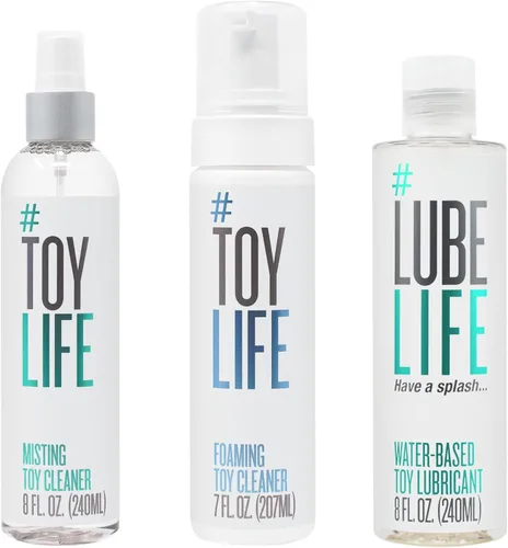 Toy Life O-Town + Hose Down Pack, limpiador de juguetes espumoso, 7 onzas líquidas, lubricante a base de agua de 8 onzas líquidas, A Little Me-Time