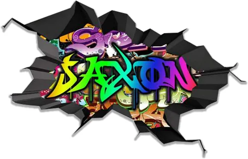 Miniatura 29 de Calcomanía de pared con nombre personalizado, graffiti 3D Arte personalizado calcomanía decorativa de vinilo Removible Despegar y pegar