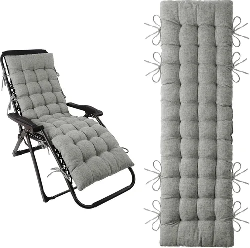 Miniatura 10 de ELFJOY Cojín para silla de descanso, lino sintético, gravedad cero, cojín de banco largo acolchado grueso para sillón reclinable, tumbona, banco