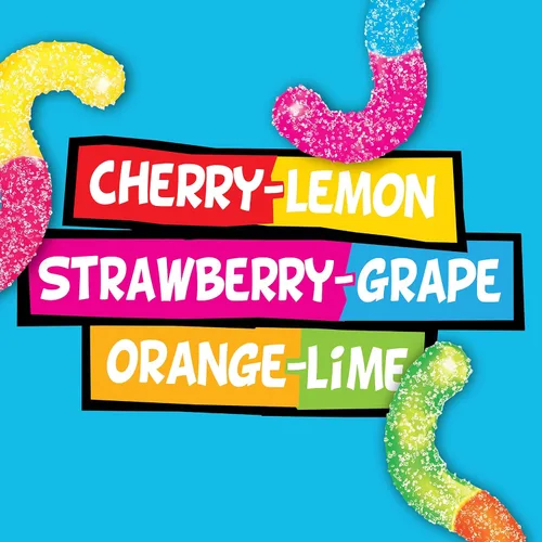 Miniatura 4 de Trolli Sour Brite Crawlers, dulces, cereza-limón, fresa-uva y naranja-lima, dulce y agrio, gusanos de goma, 7.2 oz