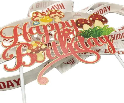 Miniatura 3 de PayPie Decoración de pastel de cumpleaños con purpurina roja, suministros de fiesta de cumpleaños para niños y niñas