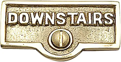 Miniatura 7 de Placa de interruptor de suministro para renovadores, placa de pared con acabado de latón "Downstairs