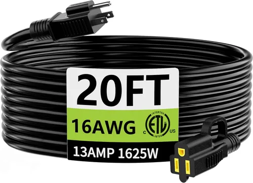 Miniatura 60 de HUANCHAIN Cable de extensión para interiores y exteriores, 50 pies, impermeable, calibre 16/3, flexible, resistente, cable de extensión para Amarillo