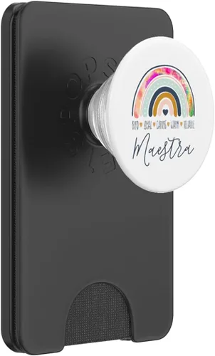 Miniatura 8 de Maestra Cute Rainbow Regalos para Maestra Bilingue Teache PopSockets intercambiables PopGrip