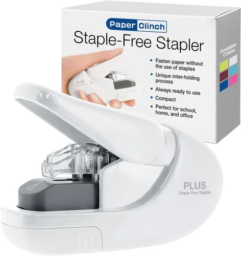 Miniatura 8 de PLUS Paper Clinch Engrapadora de Escritorio sin Grapas, Azul Azul (Premium Blue)