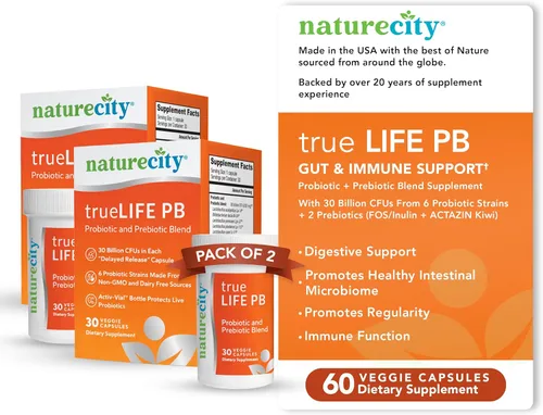 Miniatura 8 de NatureCity True-Life-PB - Mezcla de prebióticos y probióticos para mujeres y hombres, suplementos digestivos para la salud intestinal para mujeres