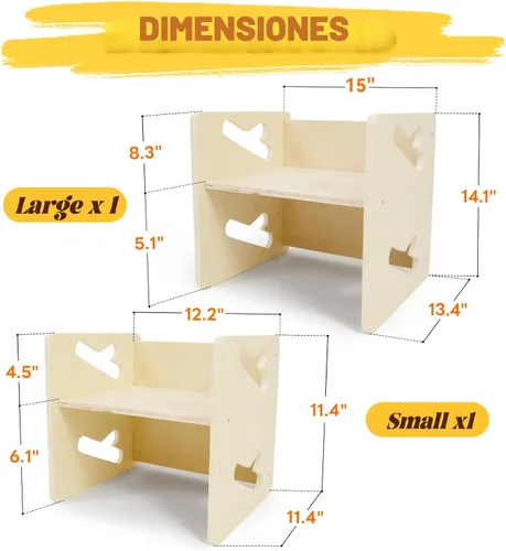 Miniatura 2 de Montessori Mesa y Silla de Destete y Conjunto de Mesa y Silla de Madera Maciza para Niños Pequeños Muebles Montessori para Niños
