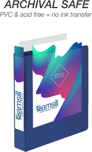 Miniatura 269 de Samsill - Carpeta duradera de 5 pulgadas, fabricada en los Estados Unidos, con anillos en D, transparente y personalizable, color blanco