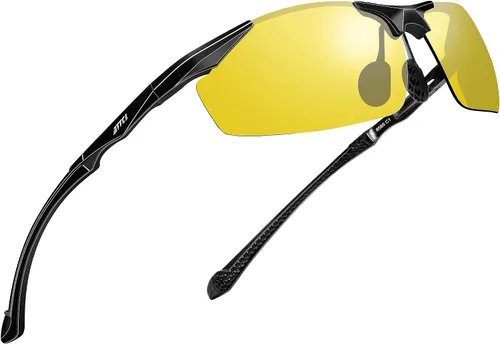 Miniatura 8 de ATTCL Gafas de sol polarizadas con protección UV para hombre, marco de metal Al-Mg, color verde claro