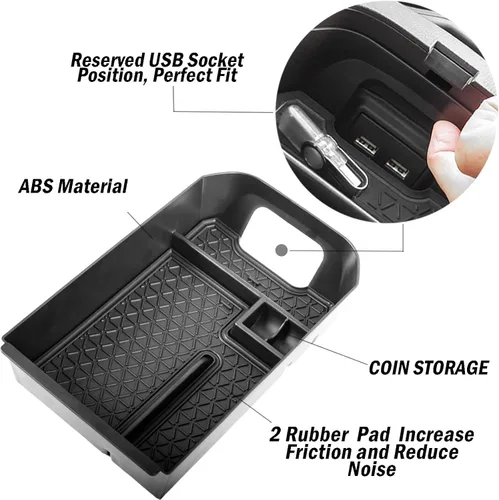 Miniatura 3 de TACORBO - Organizador de consola central compatible con Toyota RAV4 2019 2021 2020 2022 2023 2024 2025 y 2021-2024 2025 RAV4 Prime, bandeja de Negro