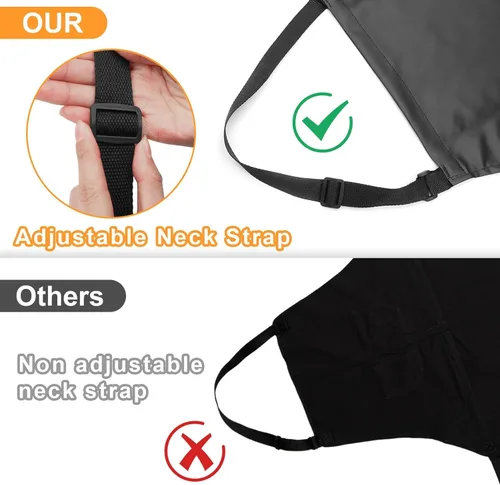 Miniatura 4 de Gotega 3 Pack Delantal de goma impermeable de vinilo ajustable con babero - Delantal de cocina para mujer y hombre, delantal de chef, delantal
