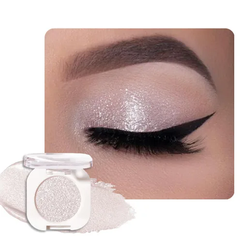 Miniatura 24 de Sombra de ojos color crema champán, sombra de ojos brillante dorada clara con purpurina metálica para piel madura, ligera, mezclable, brillo sutil