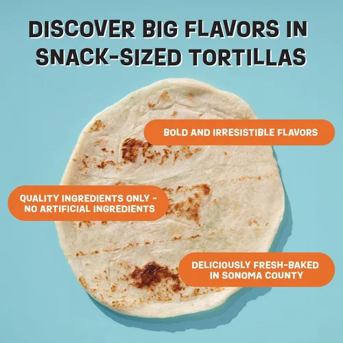 Miniatura 3 de Eureka Tortilla Tortillas orgánicas de harina deliciosas Tortillas artesanales orgánicas Mini granos enteros de 6 pulgadas Veganas, sin OMG