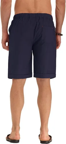 Miniatura 37 de Sailwind Pantalones cortos de lino para hombre, pantalones cortos casuales de playa con cordón