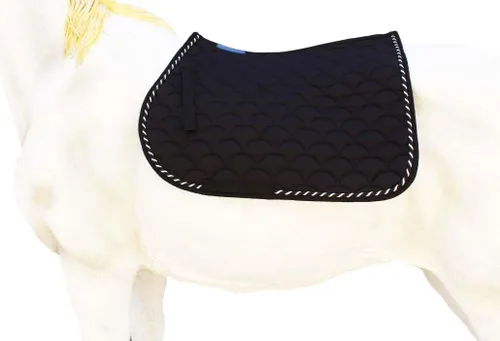 Miniatura 4 de Caballo Inglés Acolchado Contorneado All-Purpose Trail Saddle Pad Negro 7296BK