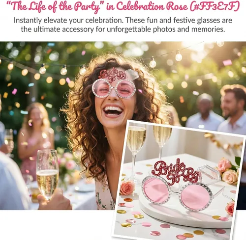 Miniatura 5 de NUOBESTY 2 lentes de sol para novia y novio, anteojos decorativos para fiesta de boda, accesorios ligeros para despedida de soltero y despedida