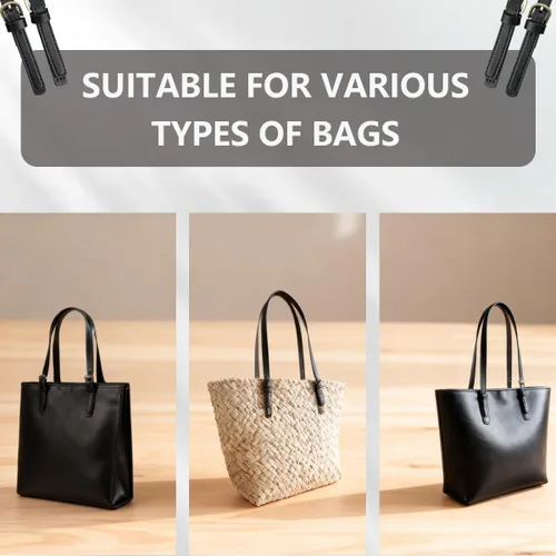 Miniatura 7 de 2 asas de cuero sintético para bolso, correa de hombro de cuero ajustable, correa de hombro de cuero negro, repuesto para bolso cruzado, Negro