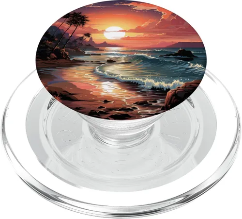 Miniatura 7 de PopSockets PopGrip estándar con gráficos Beach Ocean Sundown