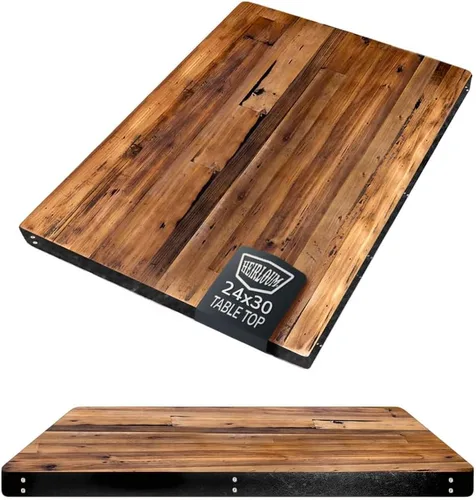 Miniatura 7 de Mesa de madera recuperada, pieza de madera reciclada rústica perfecta para cocinas, comedor y mesas auxiliares