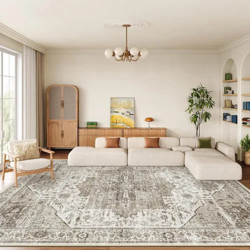 Miniatura 17 de Alfombra de pasillo lavable de 2 x 6 pies - Alfombras de cocina con respaldo antideslizante vintage suave estilo granja, alfombra de entrada