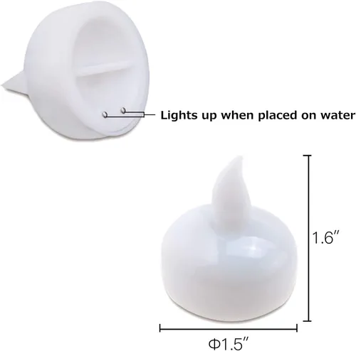 Miniatura 3 de IMAGE Velas flotantes, velas LED flotantes sin llama, paquete de 12 velas impermeables para boda, fiesta, spa, hogar, decoración interior y Blanco