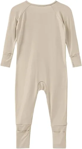 Miniatura 21 de Pijama de viscosa de bambú sin pies para niños y niñas, pijamas con cremallera para dormir y jugar, mameluco - 0-24 meses