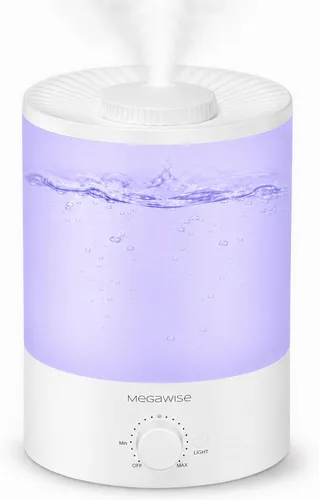 MegaWise Humidificadores de niebla fría de recarga superior saludable para dormitorio, vaporizador de aire ultrasónico de 24 dB con filtro de agua