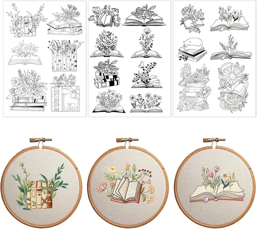 Miniatura 11 de Papel de bordado estabilizador soluble en agua, 4 hojas, 60 piezas, papel de bordado bohemio para pegar y coser que se lava, papeles