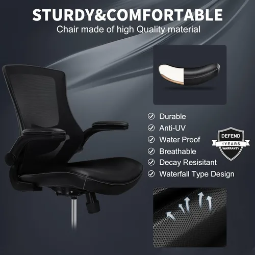 Miniatura 7 de Misolant Silla alta de oficina para escritorio de pie, silla de dibujo con anillo para el pie, silla de escritorio alta reclinable de piel sintética