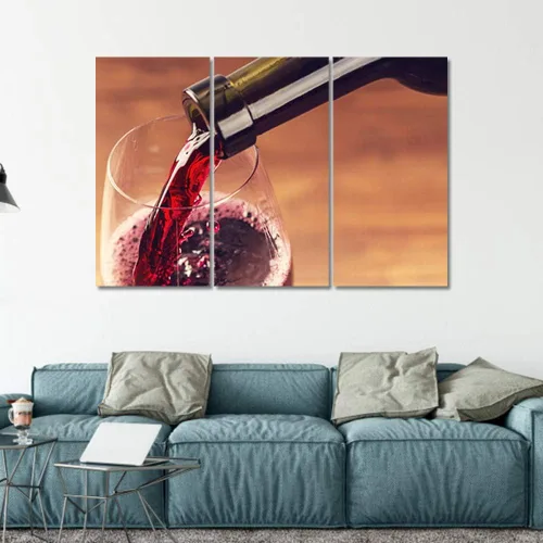 Miniatura 102 de Obra de arte para paredes del hogar, 3 paneles de letras de vino tinto, pinturas de corcho, impresiones HD, arte de pared de corcho de vino sobre