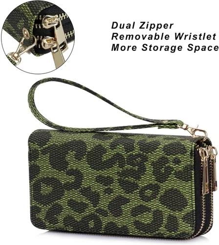 Miniatura 4 de HAWEE - Cartera para teléfono celular, con dos cierres y correa larga extraíble para la muñeca, para mujer
