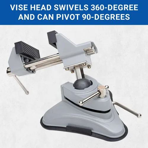 Miniatura 2 de Yost Tools Yost V-275 Tornillo de Banco Portátil con Base de Vacío, Pivotes Multiángulo, Ancho de Mandíbula de 2.75", (1 Paquete), Plateado
