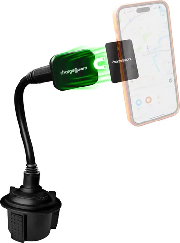 CHARGEWORX Soporte magnético para teléfono – Soporte universal para teléfono celular de coche con cuello de cisne ajustable de 360° y base de