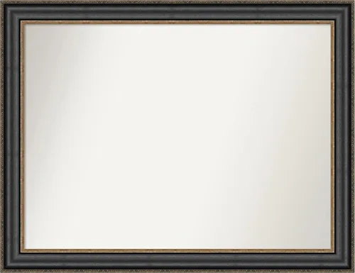 Miniatura 578 de Amanti Art Espejo personalizado, espejo de baño negro puente, espejo de pared o espejo de tocador de baño sobre el fregadero (26 x 26 pulgadas)