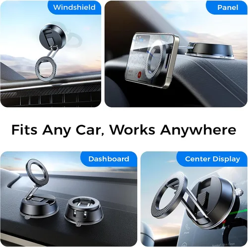 Miniatura 2 de ACMEZING NeverFall - Soporte de teléfono de coche para MagSafe [78+LBS Ultra Grip Potencia magnética de 2400 gf] Soporte plegable de 360°
