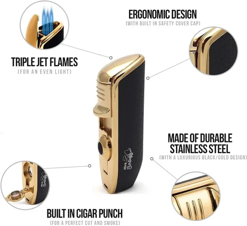 Miniatura 6 de Encendedor de cigarrillos, con perforador de puros de Tripple Torch