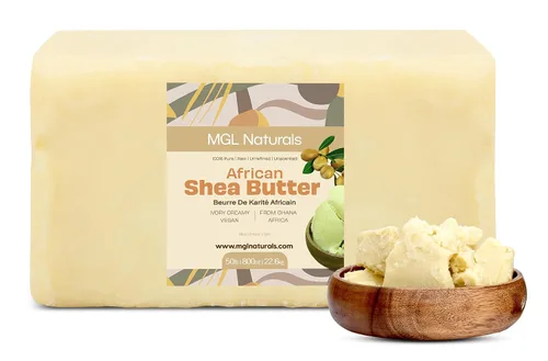 Miniatura 12 de MGL Naturals Manteca de Karité Africana Cruda Color Marfil 5 lb, 100% Pura y Sin Refinar. Nutre e hidrata la piel y el cabello. Úsala sola
