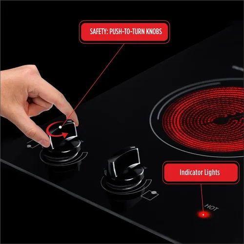 Miniatura 7 de Summit CR2220B - Placa eléctrica de 2 quemadores de 12 pulgadas, 230 voltios, compatible con ADA, negro
